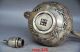 Collecting Chinese Silver Copper Handwork Carved Gourd Style Flagon Teapots photo 7
