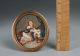 Antique French Miniature Painting Of A Girl By Alice Gugenheim - 1889 / Listed Victorian photo 4