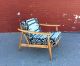 Vtg Mid Century Walnut Danish Lounge Chair Custom Pendleton Blanket Southwestern Mid-Century Modernism photo 1