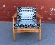 Vtg Mid Century Walnut Danish Lounge Chair Custom Pendleton Blanket Southwestern Mid-Century Modernism photo 5