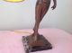 Vintage Art Nouveau French Figural Lamp Spelter Jeweled Shade Lamps photo 2
