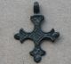 European Medieval Crusader Period Bronze Cross Pendant 1200 Ad Vf, European photo 2