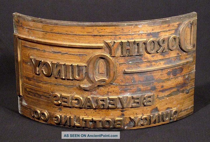 1920s Rare Dorothy Quincy Beverages Crate Box Printing Plate Soda Massachusetts Binding, Embossing & Printing photo