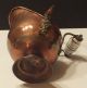 Small Antique Vintage Brass Copper Fireplace Scuttle Coal Ash Bucket Lions Head Hearth Ware photo 4