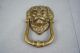 Fantastic Door Knocker Lion Face Gargoyle Head Ring Solid Heavy Cast Brass Door Bells & Knockers photo 1