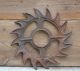 Rotary Metal Spike Cultivator Hoe Wheel Sunflower Vintage Antique Industrial Garden photo 1