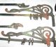 6 Antique Art Deco Polychrome Swing Arm Curtain Rod & Bracket Other Antique Hardware photo 3