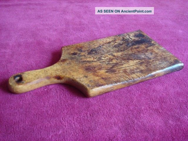 Early Antique Wooden Treen Cutting Dough Board Patina Aafa Lollipop Top 1900 ' S Primitives photo