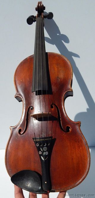 Antique C1900 ' S Violin 2 - Piece Tiger Maple Back Vuillaume Bow & Case photo