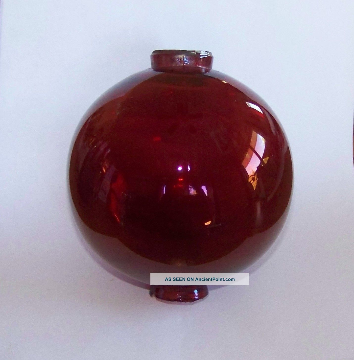 Antique 4 1/2 Inch Ruby Red Glass Lightning Rod Ball Weathervanes & Lightning Rods photo