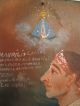 1943 Exvoto/retablo Man Thanking Our Lady Del Platanar For Miracle Latin American photo 2