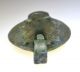 Roman Bronze Oil Lamp Leaf Shaped Handle Roman photo 3