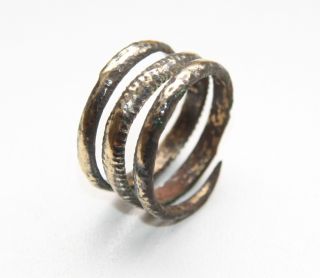 Ancient Old Viking Bronze Spiral Ring (oct08) photo