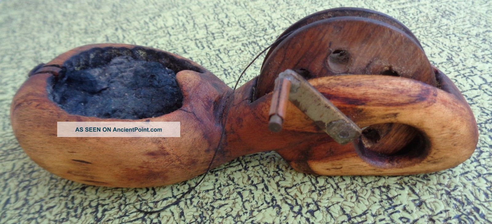 Early Hand Carved Wooden Mystery Thread Winder Folk Art Sewing Museum Quality Primitives photo