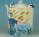 Asian Chinese Old Jingdezhen Porcelain Hand Painting Shagubin Tea Pot Ornaments Porcelain photo 1