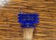 Antique Cobalt Blue Poison Bottle.  Glass Stopper Marked 