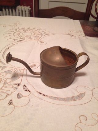 Old Mini Brass Watering Can,  Very Unique Spout photo
