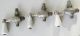 Vintage Stove Parts 3 Gas On & Off Stove Handles Porcelain Enamel Nickel Brass Stoves photo 1