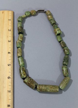 Vintage Fred Davis Taxco Mexico Sterling & Pre Columbian Stone Bead Necklace photo