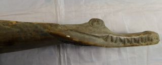Very Early Png Papua Guinea Canoe Prowl With Crocodile Carving Layby Ava photo