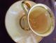 4 Vtg Porcelain Demitasse Gold Cups Saucers Footed Cream Burgundy Cups & Saucers photo 1
