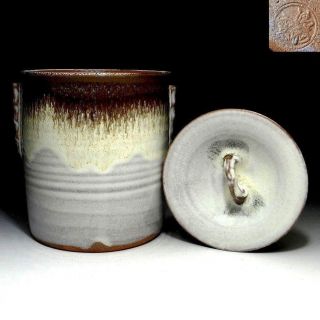 Ve1: Japanese Tea Ceremony Water Container,  Mizusashi By 1st Class,  Seiwa Hara photo