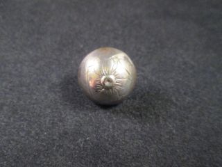 C.  Late 18th - Mid 19th Century Domed Patterned Silver Peasant Button Marked photo