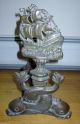Vintage Or Antique Bronze Maritime Nautical Dolphin And Ship Andirons Other Maritime Antiques photo 1