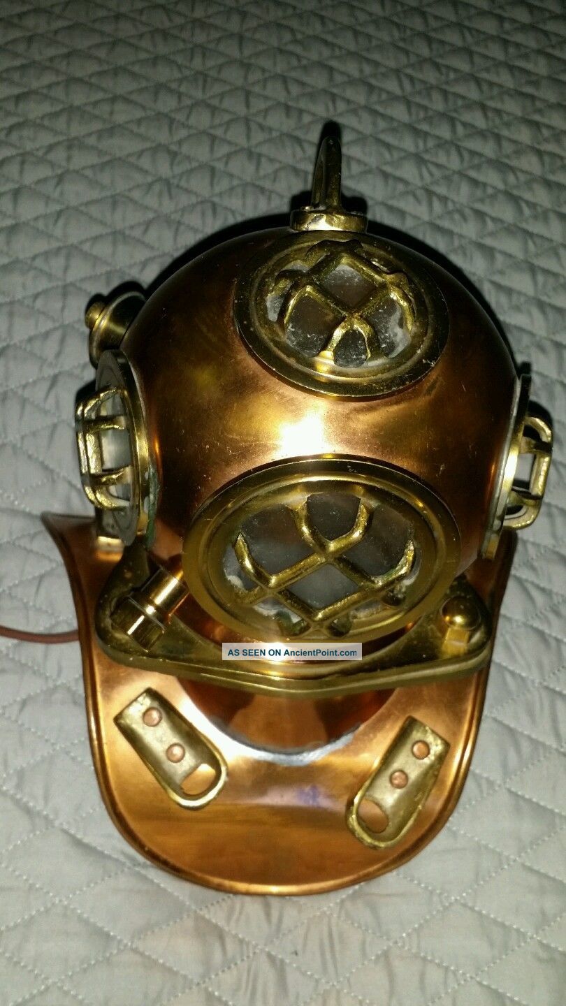 Collectible Sea Divers Helmet Solid Brass Us Navy Replica Mark V Nautical Decor Diving Helmets photo