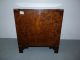 Vtg Mid Century Modern Campaign Style Burl Wood Nightstand Side End Table Post-1950 photo 9