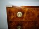 Vtg Mid Century Modern Campaign Style Burl Wood Nightstand Side End Table Post-1950 photo 3