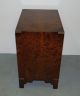 Vtg Mid Century Modern Campaign Style Burl Wood Nightstand Side End Table Post-1950 photo 7