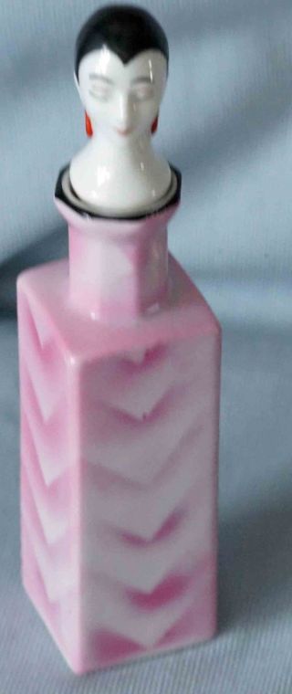Vintage Art Deco Perfume Bottle With Deco Lady Stopper photo