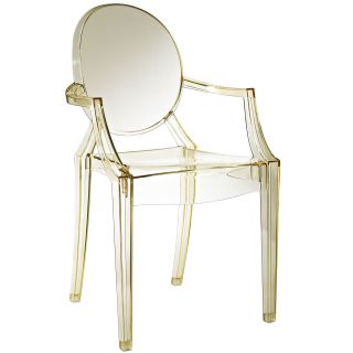 Philippe Starck Style Premium Quality Louis Yellow Ghost Arm Chair - Acrylic Nib photo