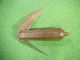 Old Antique Hand Forged Folding Knife With Awl Blade On Back Carved Wood Handle Primitives photo 1