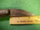 Old Antique Hand Forged Folding Knife With Awl Blade On Back Carved Wood Handle Primitives photo 7