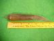 Old Antique Hand Forged Folding Knife With Awl Blade On Back Carved Wood Handle Primitives photo 8