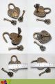 Vintage Carved Love Heart Forever Padlock With Two Skeleton Key Solid Brass Lock Locks & Keys photo 10