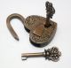 Vintage Carved Love Heart Forever Padlock With Two Skeleton Key Solid Brass Lock Locks & Keys photo 4