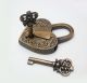 Vintage Carved Love Heart Forever Padlock With Two Skeleton Key Solid Brass Lock Locks & Keys photo 5