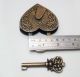 Vintage Carved Love Heart Forever Padlock With Two Skeleton Key Solid Brass Lock Locks & Keys photo 8