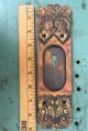 Antique 1890s Scalloped Victorian Art Nouveau Bronze Key Hole Vtg Old Back Plate Door Knobs & Handles photo 1
