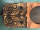 Antique 1890s Scalloped Victorian Art Nouveau Bronze Key Hole Vtg Old Back Plate Door Knobs & Handles photo 3
