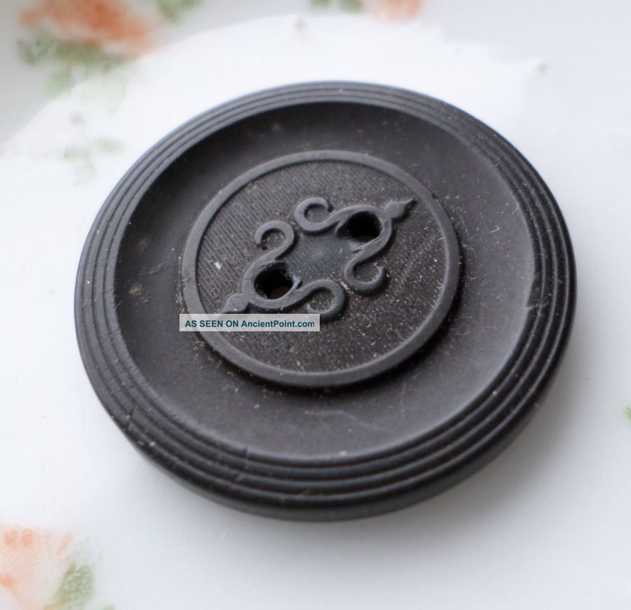 Antique Button Goodyear ' S 1851 Black Hard Rubber Large Size Buttons photo