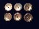 6 Antique Buttons Champleve? Painted - Buttons photo 3