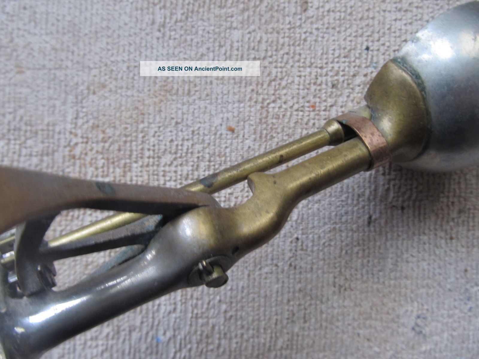 Scarce Early Antique Mechanical Spring Type Ice Cream Scoop,  C.  1910,  Gilchrist Ice Boxes photo