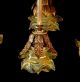 Fabulous 1910s Art Nouveau Bronze Brass Chandelier Petal Shades Ranking Acanthus Chandeliers, Fixtures, Sconces photo 10