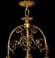 Fabulous 1910s Art Nouveau Bronze Brass Chandelier Petal Shades Ranking Acanthus Chandeliers, Fixtures, Sconces photo 7
