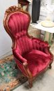 Antique Victorian Mahogany Gentlemens Parlor Style Upholstered Arm Chair 1800-1899 photo 2