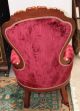 Antique Victorian Mahogany Gentlemens Parlor Style Upholstered Arm Chair 1800-1899 photo 3